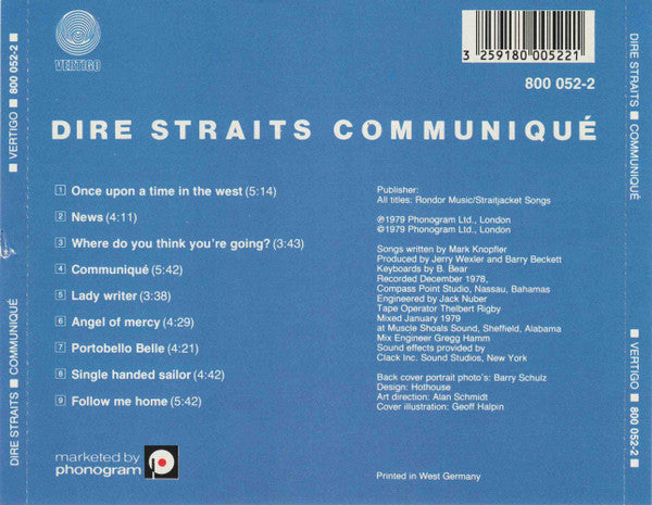 Dire Straits : Communiqué (CD, Album, RE, Blu)