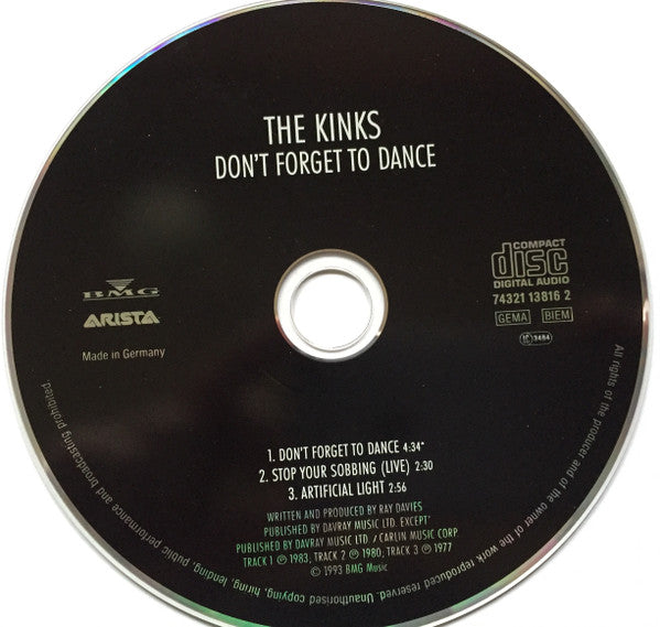 The Kinks : Don't Forget To Dance (CD, Maxi)