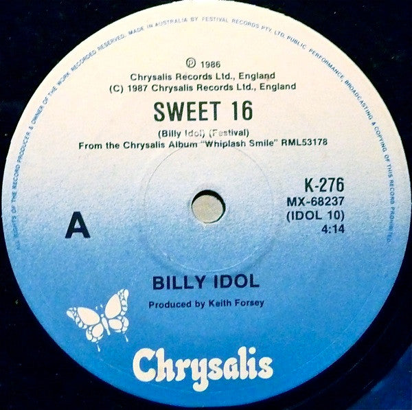 Billy Idol : Sweet Sixteen (7")