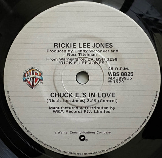 Rickie Lee Jones : Chuck E.'s In Love (7", Single)