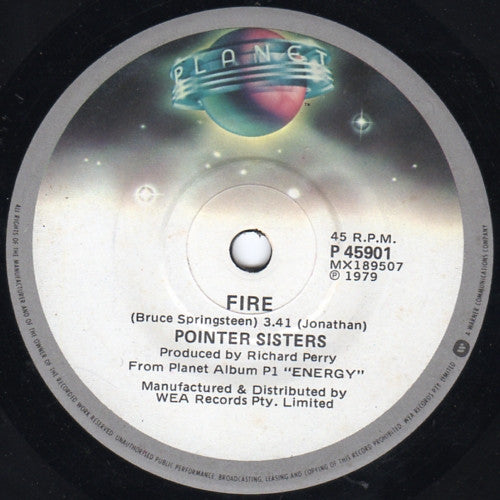 Pointer Sisters : Fire (7")