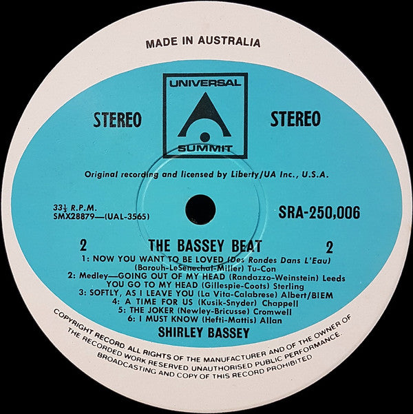Shirley Bassey : The Bassey Beat (LP, Comp)