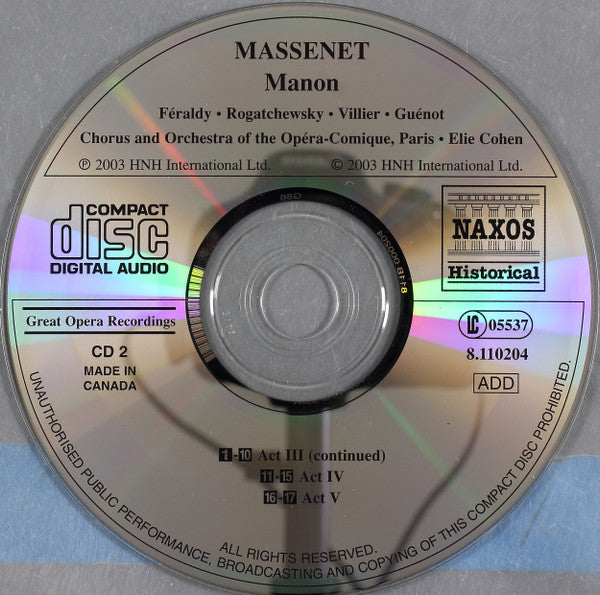 Jules Massenet : Manon (2xCD)