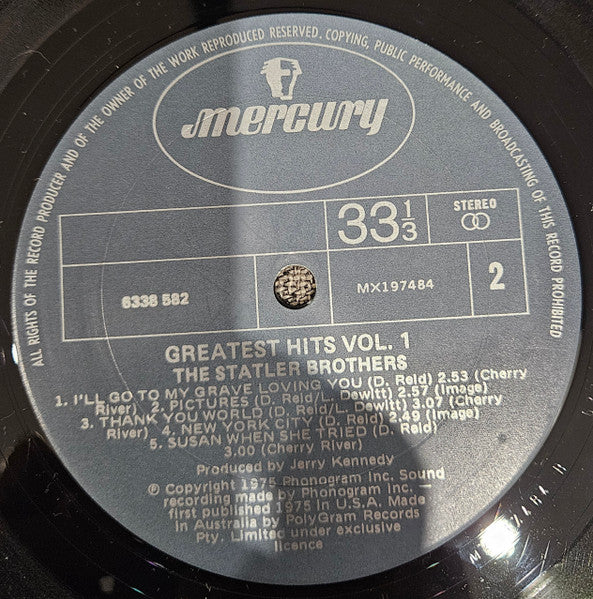 The Statler Brothers : The Best Of The Statler Brothers (Greatest Hits Vol. 1) (LP, Comp)