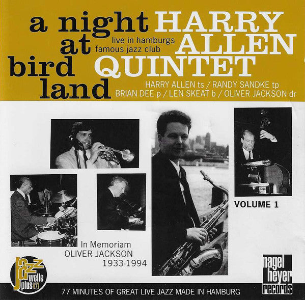 Harry Allen Quintet : A Night At Birdland Volume 1 (CD, Album, RP)