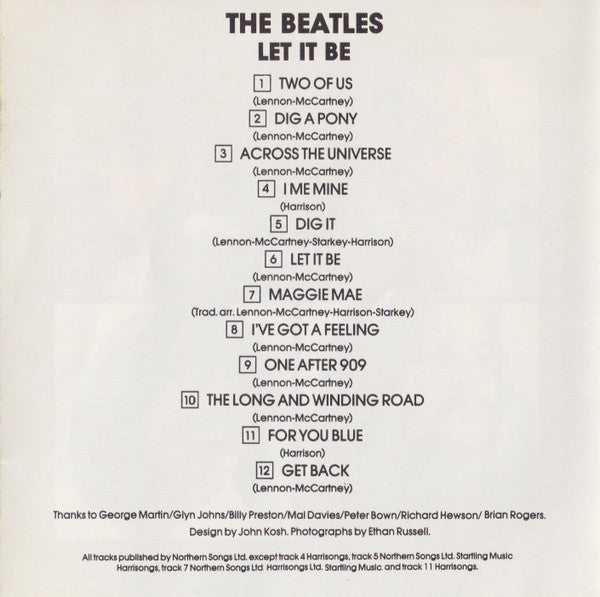 The Beatles : Let It Be (CD, Album, RE, RM)