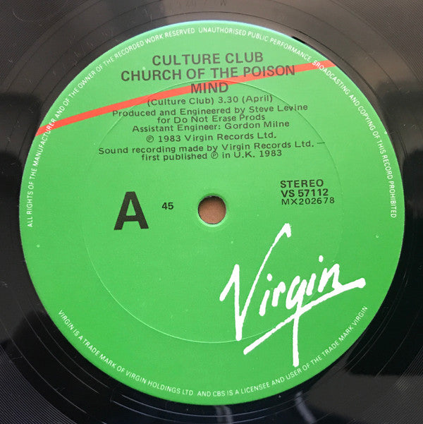 Culture Club : Church Of The Poison Mind (12", Single)