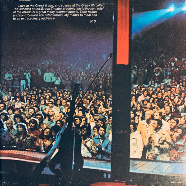 Neil Diamond : Love At The Greek - Recorded Live At The Greek Theatre (2xLP, Album)