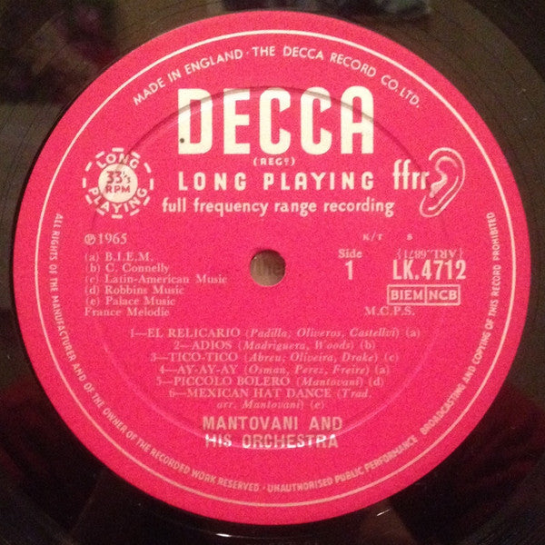 Mantovani And His Orchestra : Mantovani Olé (LP, Album, Mono)