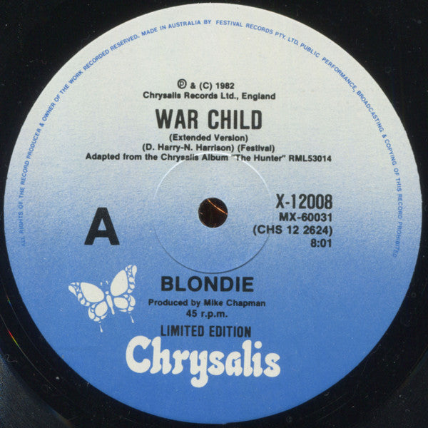 Blondie : War Child (12", Single, Ltd)