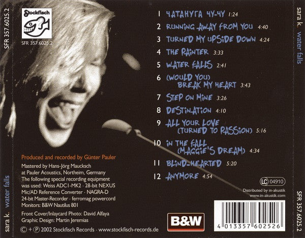 Sara K. : Water Falls (CD, Album)
