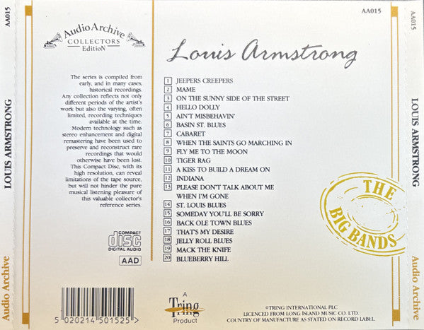 Louis Armstrong : 20 Reflective Recordings (CD, Comp, Dis)