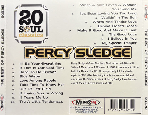 Percy Sledge : 20 Soul Classics - The Best Of Percy Sledge (CD, Comp)