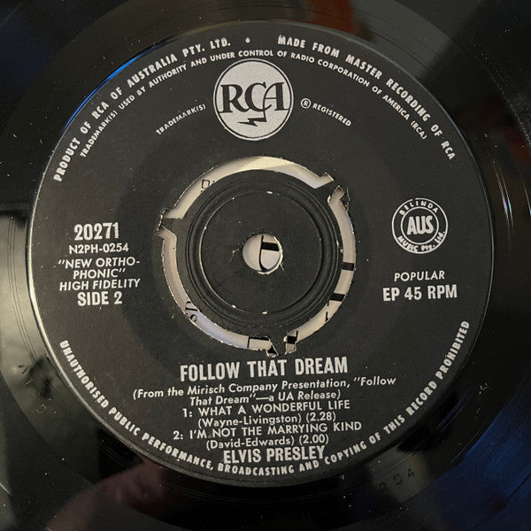Elvis Presley : Follow That Dream (7", EP)