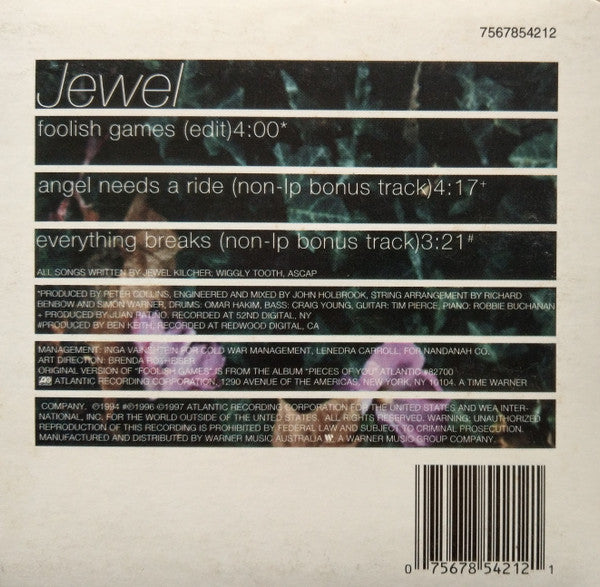 Jewel : Foolish Games (CD, Single)