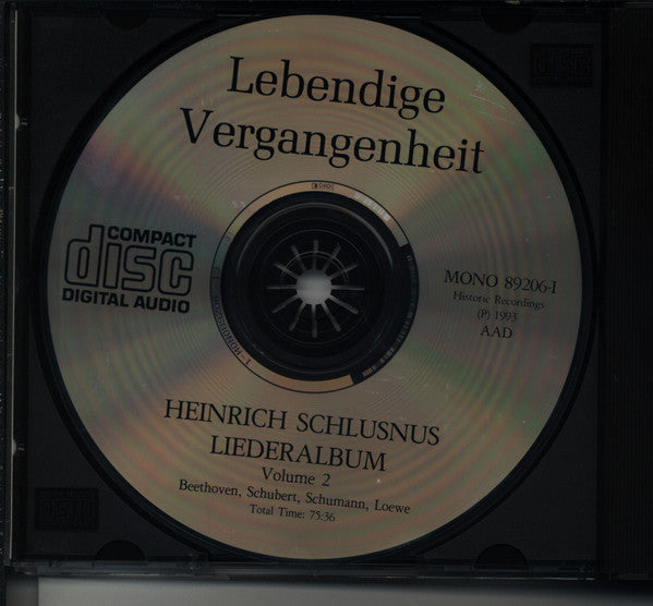Heinrich Schlusnus : Liederalbum Vol. II (2xCD, Mono)