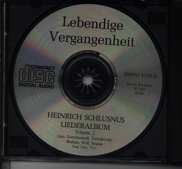 Heinrich Schlusnus : Liederalbum Vol. II (2xCD, Mono)