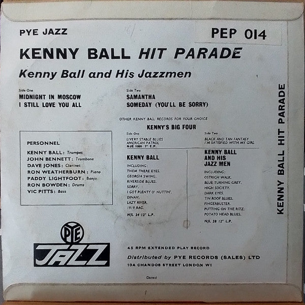 Kenny Ball : Hit Parade (7", EP)
