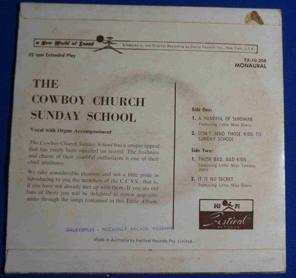 The Cowboy Church Sunday School : The Cowboy Church Sunday School (7", EP, Mono)