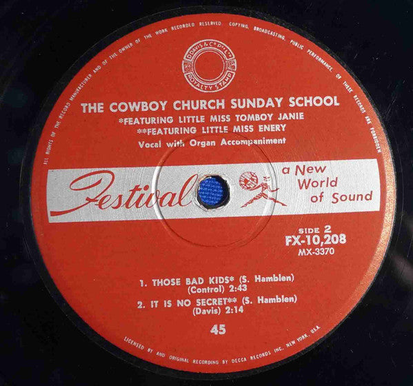 The Cowboy Church Sunday School : The Cowboy Church Sunday School (7", EP, Mono)