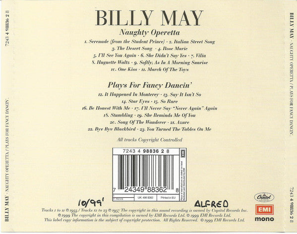 Billy May : Naughty Operetta / Plays For Fancy Dancin' (CD, Comp, Mono, RM)