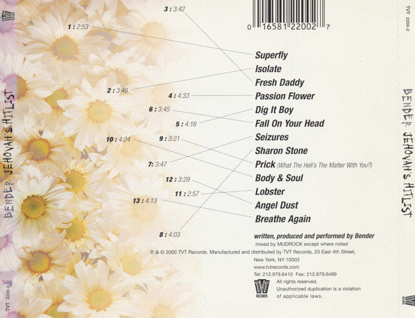 Bender (6) : Jehovah's Hitlist (CD, Album)