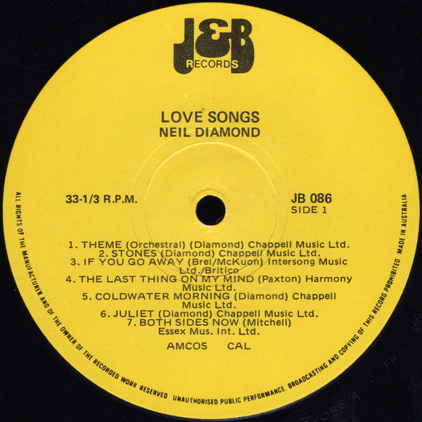 Neil Diamond : Love Songs (LP, Comp)