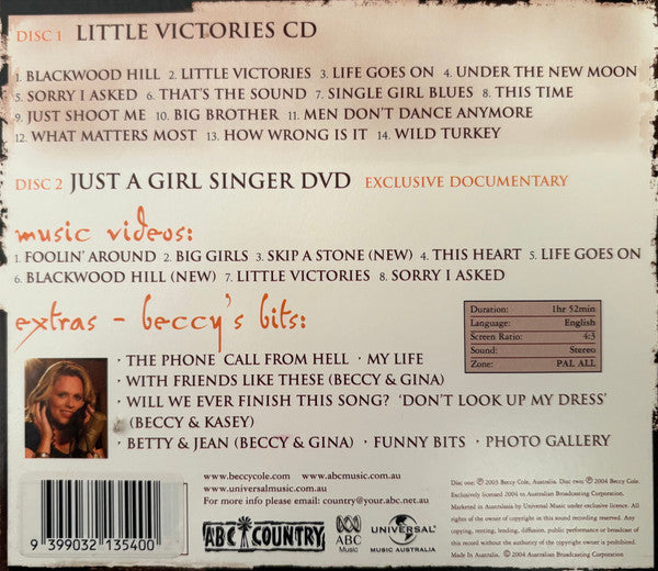 Beccy Cole : Just A Girl Singer / Little Victories (CD, Ltd + DVD, Ltd, Bon)
