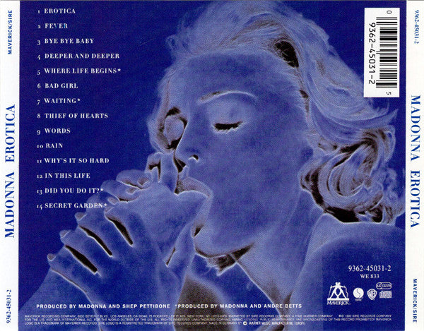 Madonna : Erotica (CD, Album, RE)