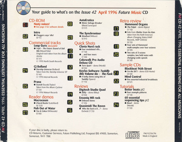 Various : FMCD April 1996 (CD, Enh)