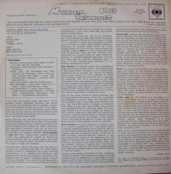 The Don Ellis Orchestra : Electric Bath (LP, Album)