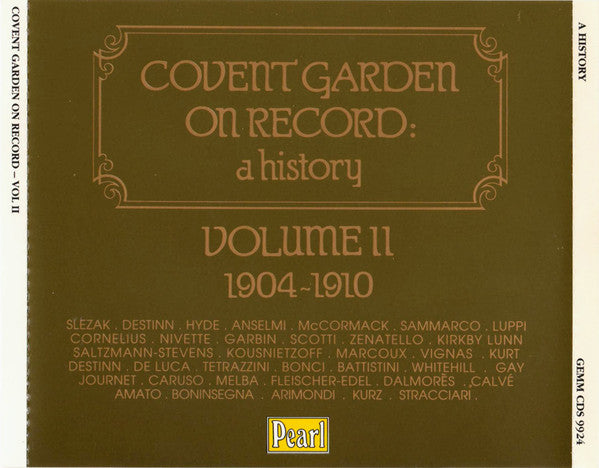 Various : Covent Garden On Record: A History (Volume II 1904-1910) (3xCD, Comp, Mono)