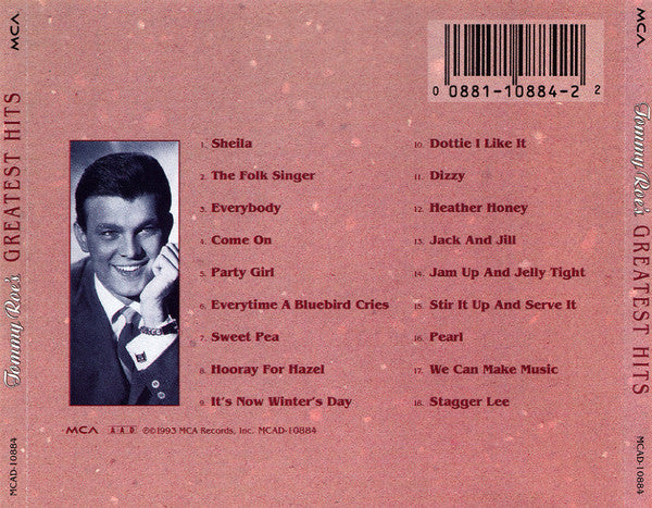 Tommy Roe : Tommy Roe's Greatest Hits (CD, Comp, Mono, RM)