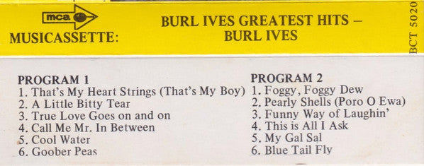 Burl Ives : Burl Ives Greatest Hits (Cass, Comp, RE)