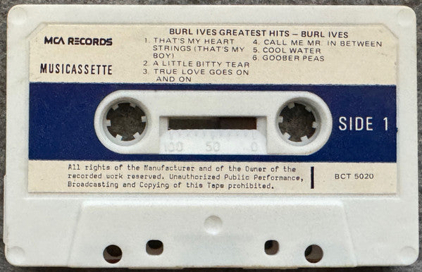 Burl Ives : Burl Ives Greatest Hits (Cass, Comp, RE)