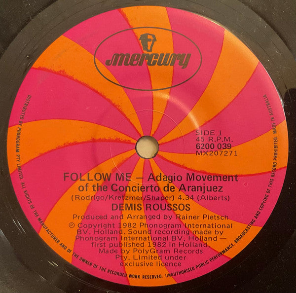 Demis* : Follow Me (7", Single)