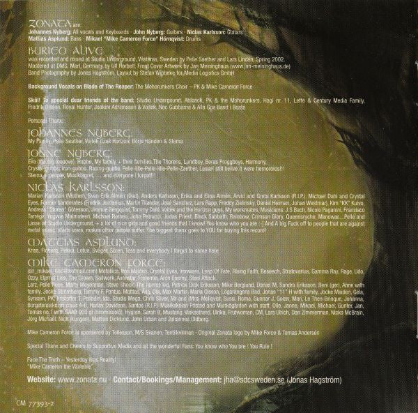 Zonata : Buried Alive (CD, Album)