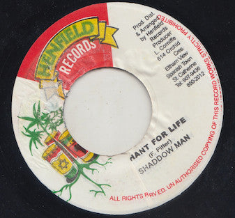 Shadow Man : Chant For Life (7")