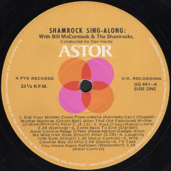 Bill McCormack And  The Shamrocks (6) : Shamrock Sing-A-Long (LP, Album)