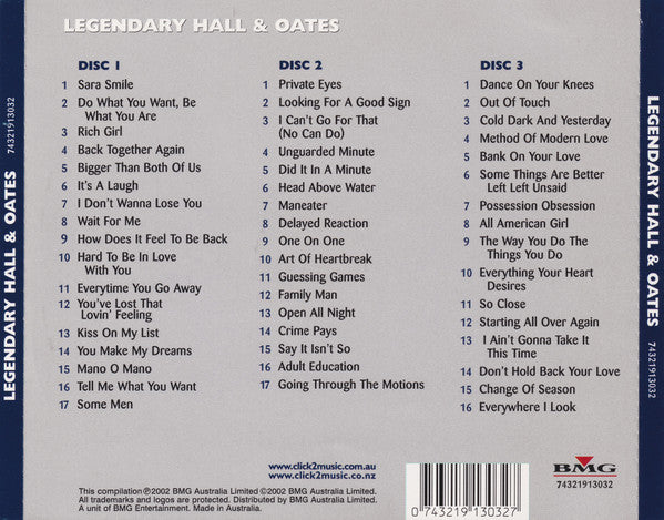 Hall & Oates* : Legendary Hall & Oates (3xCD, Comp)