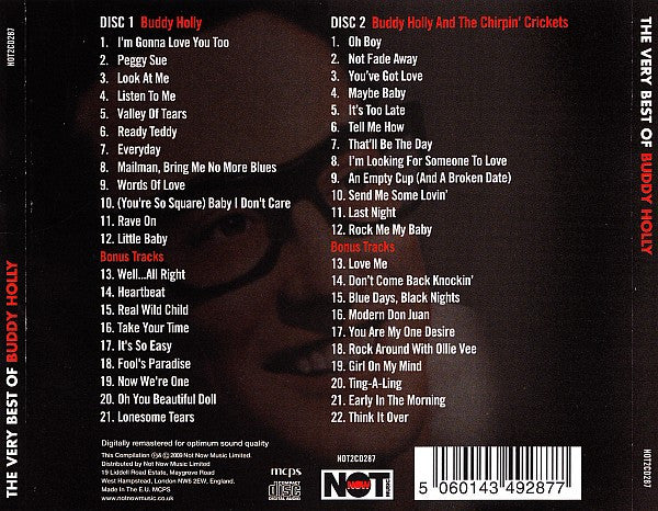 Buddy Holly : The Very Best Of Buddy Holly (CD, Album, RM + CD, Album, RM + Comp)