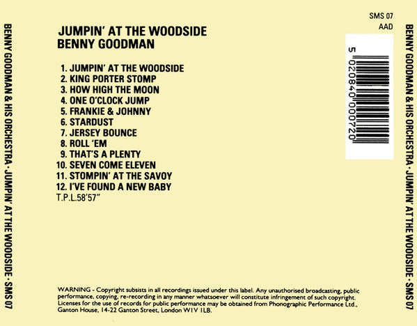 Benny Goodman And His Orchestra : Jumpin' At The Woodside (CD, Comp)