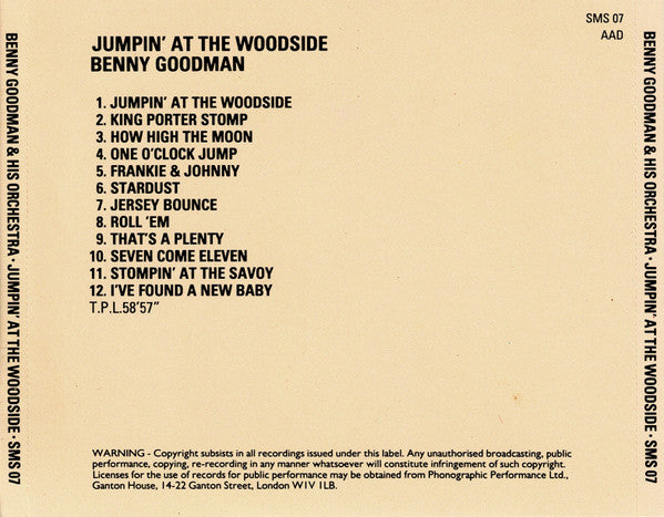 Benny Goodman And His Orchestra : Jumpin' At The Woodside (CD, Comp)