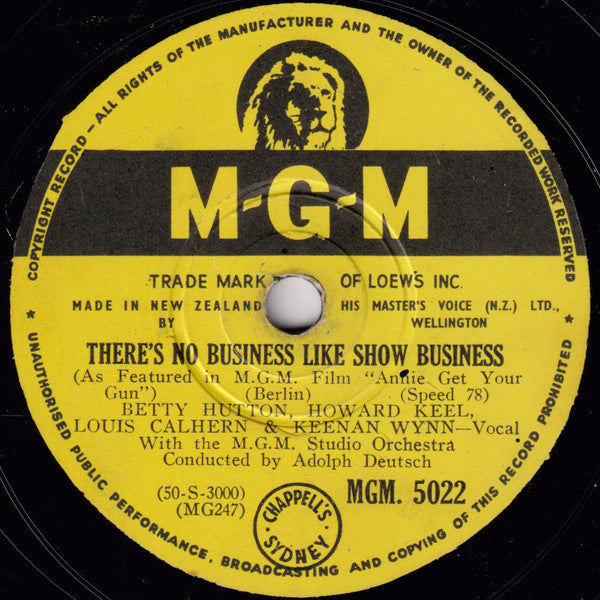 Betty Hutton & Howard Keel : Anything You Can Do / There's No Business Like Show Business (Shellac, 10")