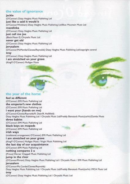 Sinéad O'Connor : The Value Of Ignorance + The Year Of The Horse (DVD-V, RE, RM, PAL)