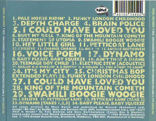 Marc Bolan & T. Rex : T.Rex Unchained: Unreleased Recordings Volume 6: 1975 (CD, Comp)