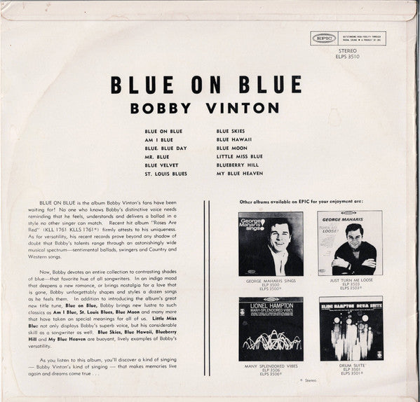 Bobby Vinton : Blue On Blue (LP, Album)