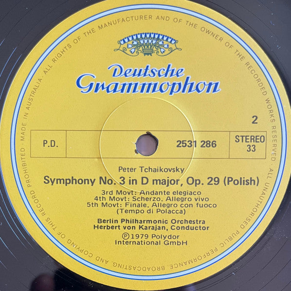 Pyotr Ilyich Tchaikovsky / Berliner Philharmoniker • Herbert Von Karajan : Symphonie Nr.3 »Polnische« • »Polish« (LP, RE)