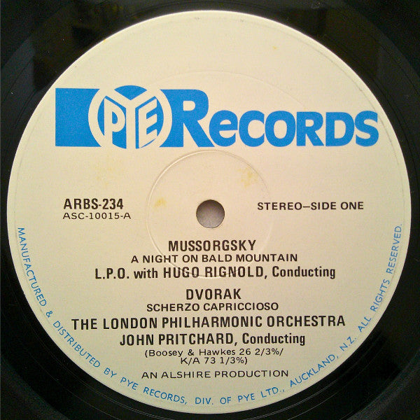 Sergei Rachmaninoff, Modest Mussorgsky, Antonín Dvořák : A Night On Bald Mountain / Scherzo Capriccioso / Concerto For Piano And Orchestra No. 2 C-Minor, Op. 18 (LP, Album)