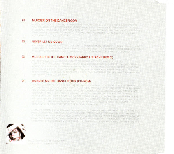 Sophie Ellis Bextor* : Murder On The Dancefloor (CD, Single, Enh)